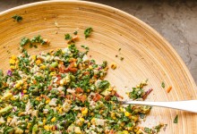 chopped kale and roasted corn salad