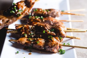 hoisin beef skewers - the sam livecast