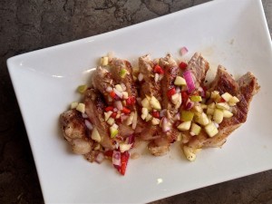 grilled pork with apple salsa 1 - the sam livecast