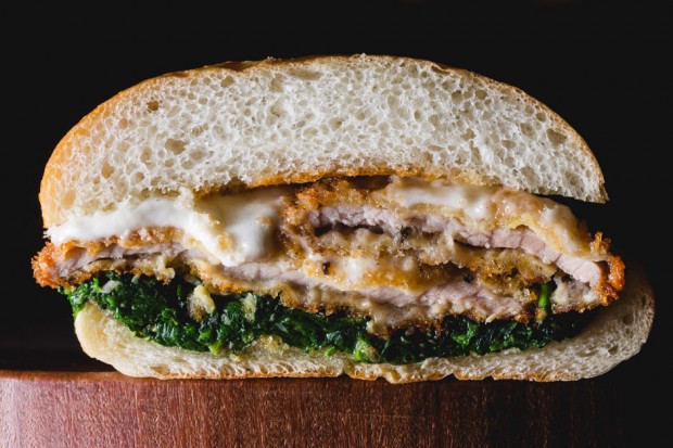 Veal & Garlicy Spinach Sandwich - the sam livecast