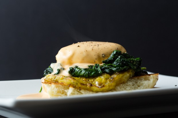 Vegetable Benedict with Sriracha Hollandaise - the sam livecast
