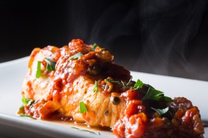 tomato sauce poached halibut - the sam livecast