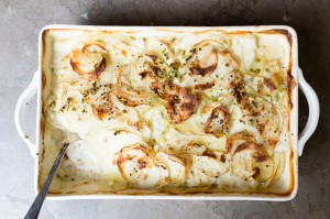 goat cheese and garlic potatoes - the sam livecast