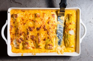 Turkey Enchiladas with Poblanos & Pumpkin - the sam livecast