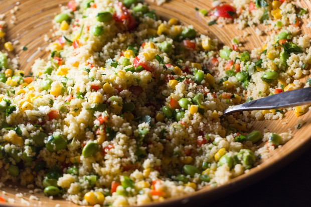 cous cous with edamame - the sam livecast