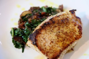 10 minute Pork Chop with Sautéed Swiss Chard - the sam livecast