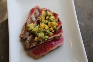 Grilled Tuna with Corn & Avocado Salsa - the sam livecast