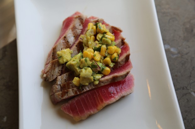  Grilled Tuna with Corn & Avocado Salsa - the sam livecast