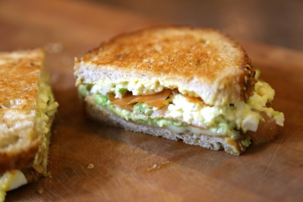 grilled egg salad, lox, avo - the sam livecast