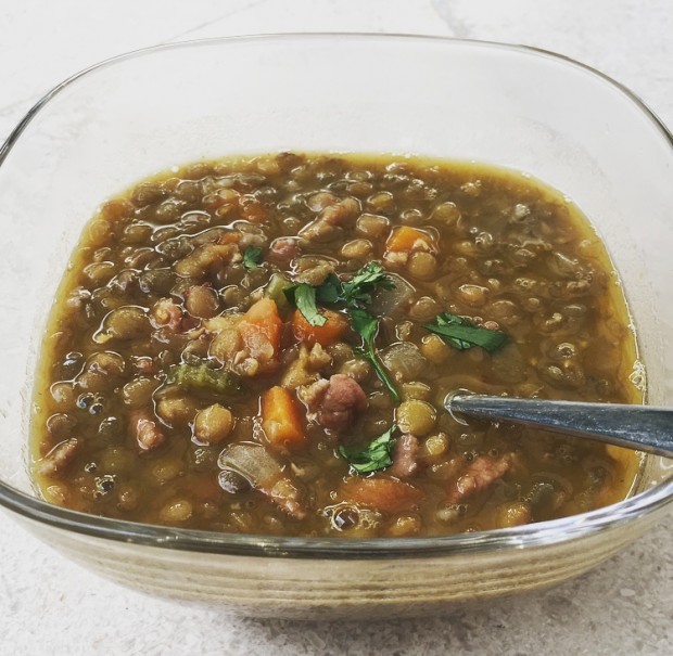 Lentil (with a little bacon) Soup - the sam livecast