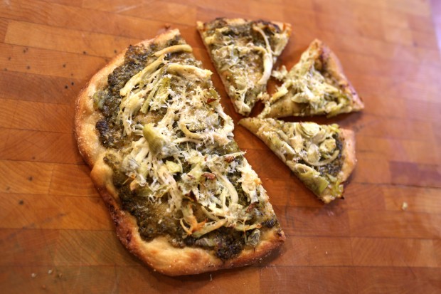 chicken artichoke flat bread - the sam livecast
