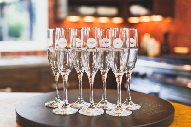 the sam livecast - champagne glasses - 50th